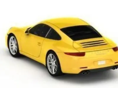 Porsche 991 yellow high precision model with map 3D model