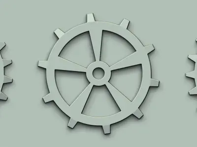 Gear VDM and IMM Brushes Pack  Low-poly 3D model