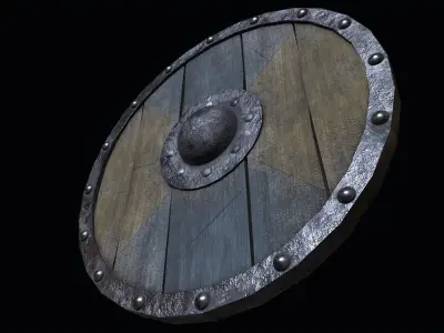 Medieval Shield Low-poly 3D model 12