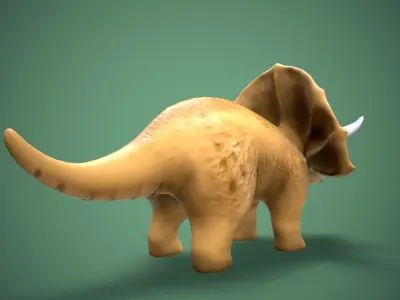 cartoon tricceratops Low-poly 3D model