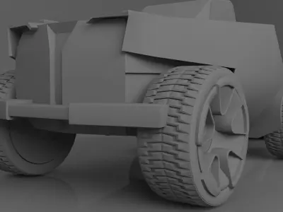 Bulldozer 3D studio Low-poly 3D model