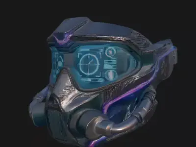 Cyberpunk Sci-Fi Mask 3D model
