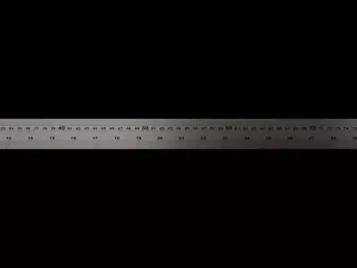 Stainless Steel Ruler 100cm 40inch Metric and Imperial Scale Low-poly 3D model