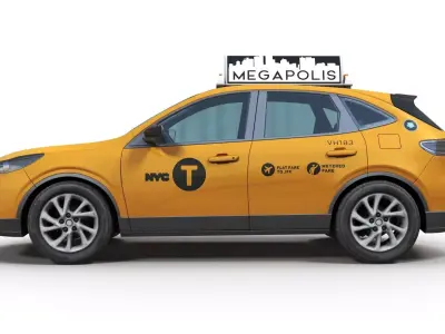 Generic SUV yellow taxi Low-poly 3D model