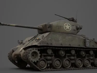 sherman M4 Low-poly 3D model