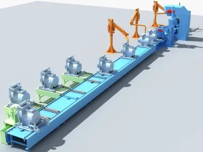 Industrial Equipment 1-Production Line 3D model