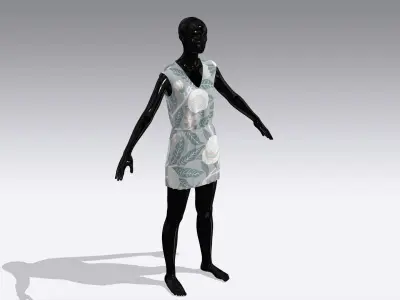 Woman Cloth Dress Low-poly 3D model