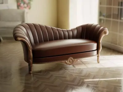 Furniture Sofa Chaise Lounge Low-poly 3D model