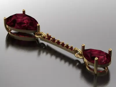 pear diamond earrings 3D print model