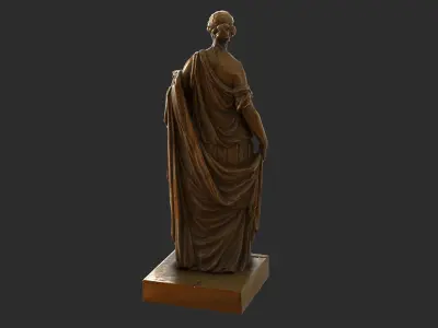 Roman Woman Statue - Gold Low-poly 3D model