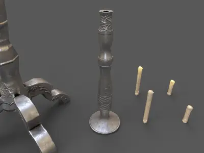 Candle pack Low-poly 3D model buy