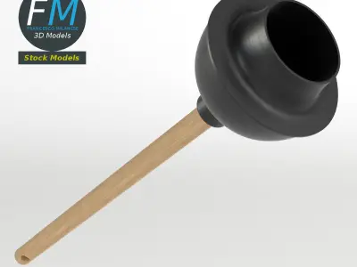 Toilet plunger 3D model
