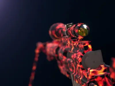 Sniper rifle CheyTac M200 Material low-poly Game 3D model