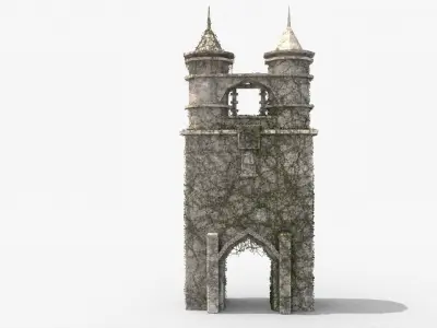 Ruined Castle with Ivy 3D model