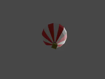 Flying balloon Low-poly 3D model