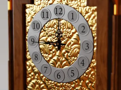 Grandfather Clock 3d Model 3D model