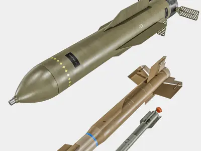 Bunker Buster Bomb Pack   GBU 57  15  28 Low-poly 3D model