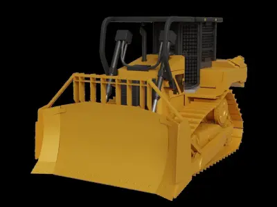 Bulldozer CAT D6 GC Low-poly 3D model