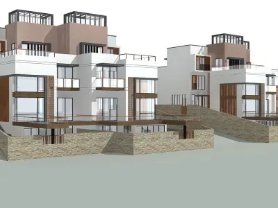 Villa modern apartment building 3D model purchase
