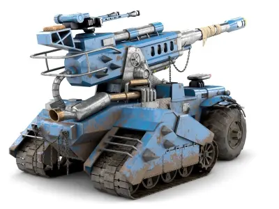 Futuristic Military Vehicle Low-poly 3D model
