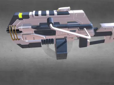 Futuristic Machine Gun Low-poly 3D model purchase