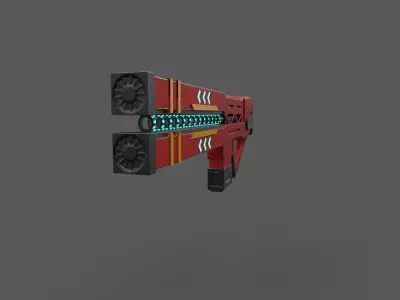 Realistic Sci-Fi Rail Gun Low-poly 3D model