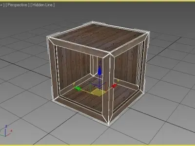 Crate 2 Wooden Low-poly 3D model