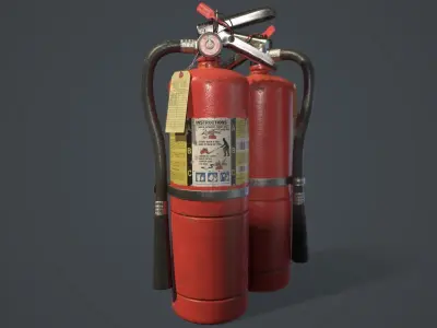 ABC Dry Chemical Fire Extinguisher 10 lb Low-poly 3D model