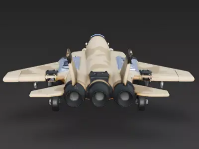 Desert Storm Tactical Jet 3D Model Low-poly 3D model