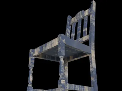 Old Chair Low-poly 3D model