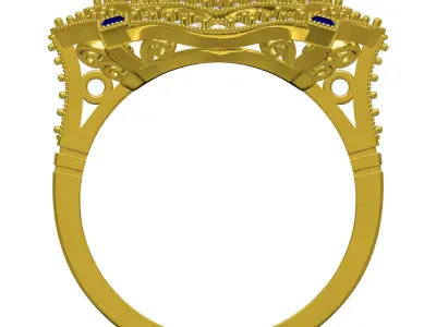 Antique Floral Design Art Deco Engagement Ring 3D print model