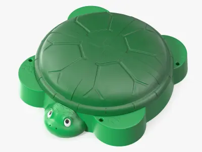 Covered Turtle-Shaped Sandbox for Toddlers 3D model