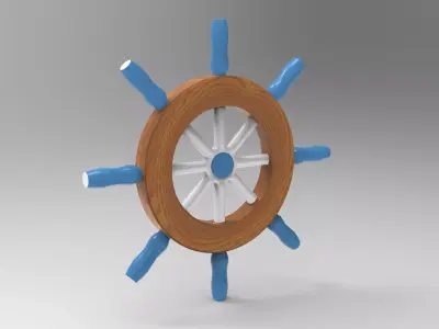 Ship Rudder Low-poly 3D model