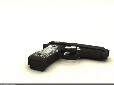 GUN lowpoly Low-poly 3D model buy