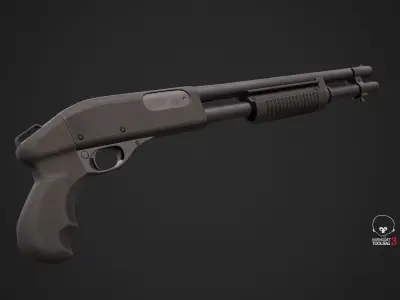 Shotgun Low-poly 3D model buy