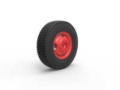 Front wheel of Pickup Truck Scale 1 to 25 3D print model