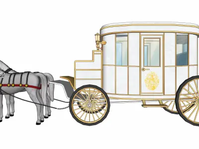  White carriage 2 3D model