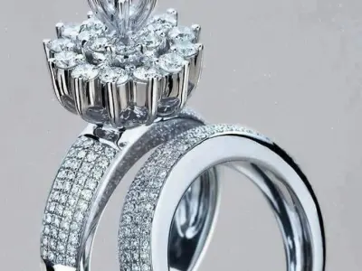 Ladies Ring 38 Collection With Diamond setting 3D print model