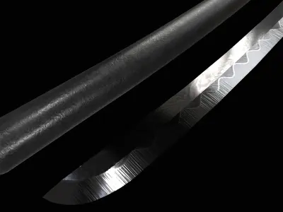 katana sword Low-poly 3D model