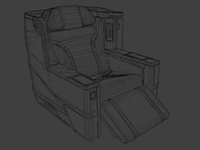 airplane luxury leather seat low poly Low-poly 3D model