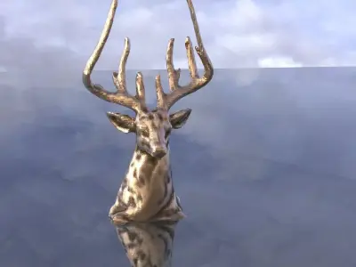 Reindeer head bust 3D model