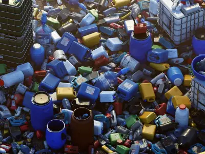 Plastic Containers Low-poly 3D model