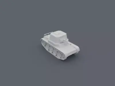 Cartoony Panzer Tank Destroyer Low-poly 3D model