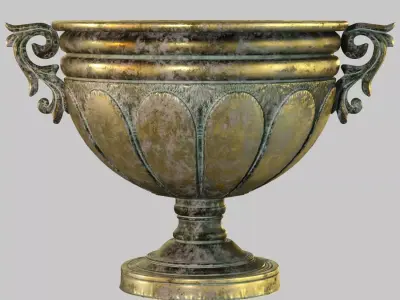 ZELENA Vase - Amphora metal antique gold 3D print model