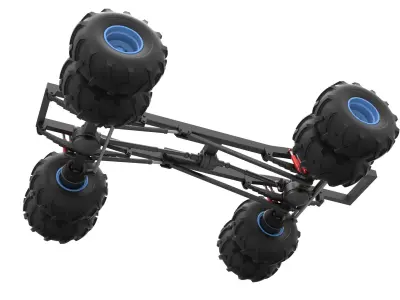 Chassis of vintage monster truck double wheels Scale 1 to 25 3D print model purchase
