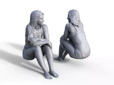 Girl for ship model diorama model railway RC 3D print model from CGTrader