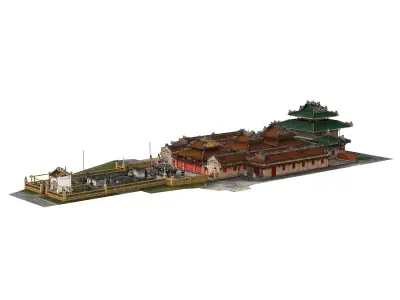 Ancient buildings Low-poly 3D model