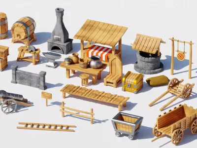 Game asset Low-poly 3D model