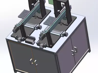 Double-station assembly machine for screw valve body 3D model