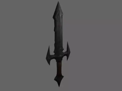 fantasy stylized game sword Low-poly 3D model